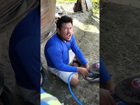 ปั้มลมรุ่นใหม่ 😅😂🤣 #เติมลมยาง #อู่ซ่อมรถ  #NONNA_CHANNEL