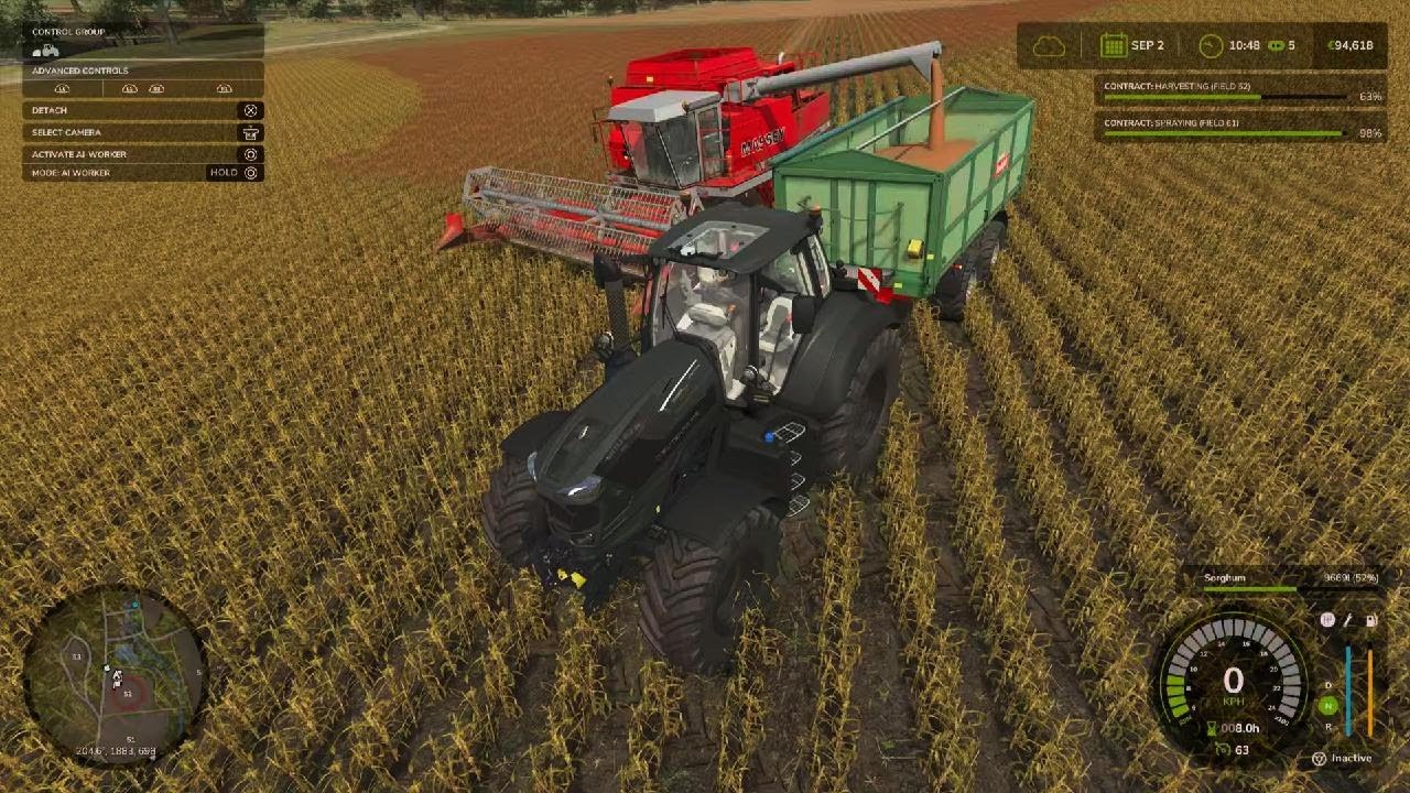 Farming Simulator harvest and spraying contract