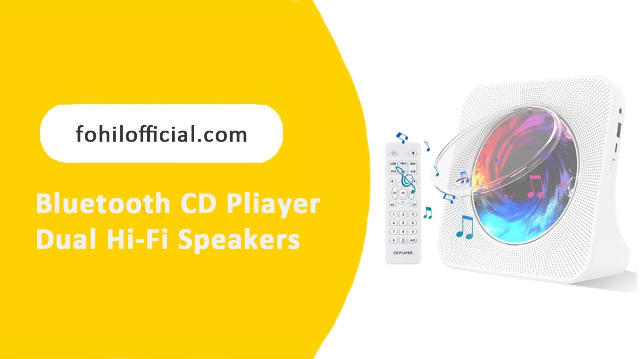 Bluetooth CD Player Double HiFi Sound Speakerscdplayer YouTube