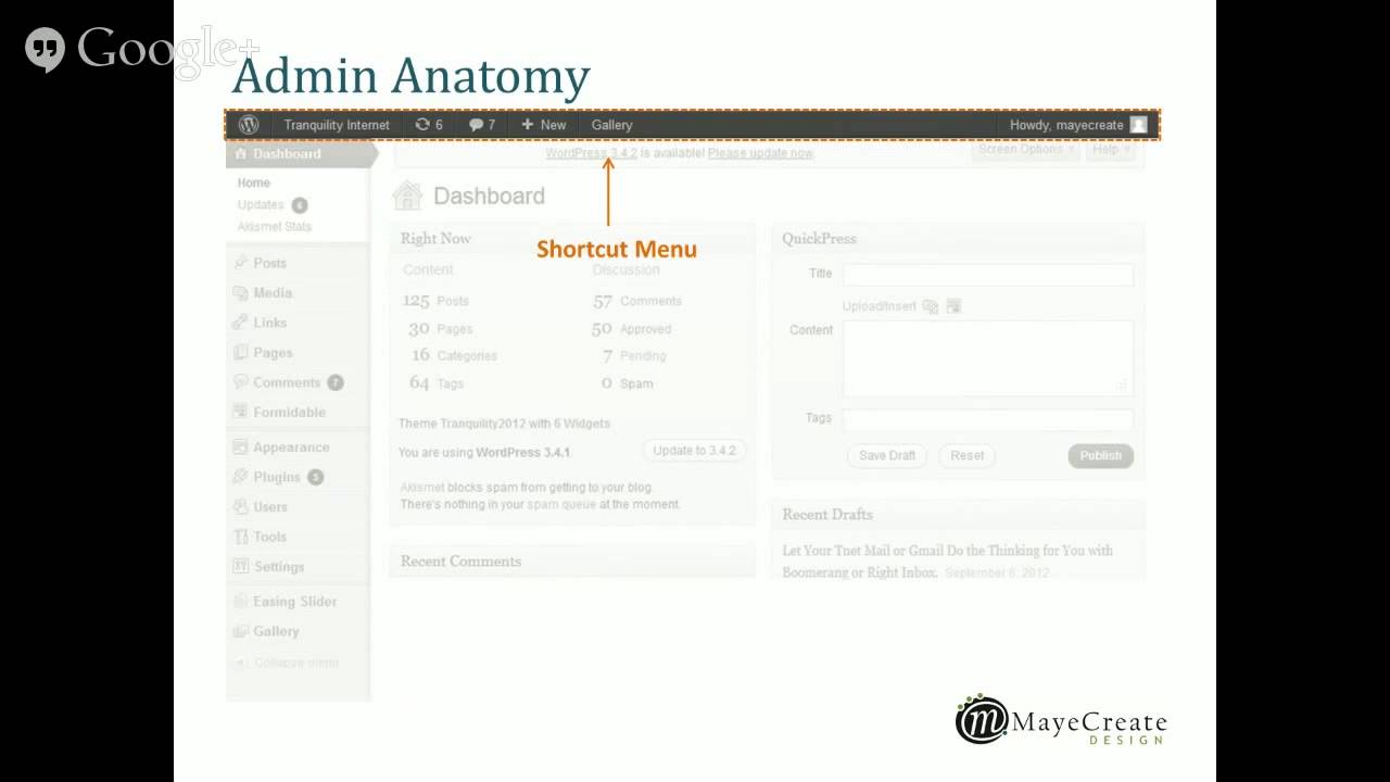 WordPress Training Admin Overview - YouTube