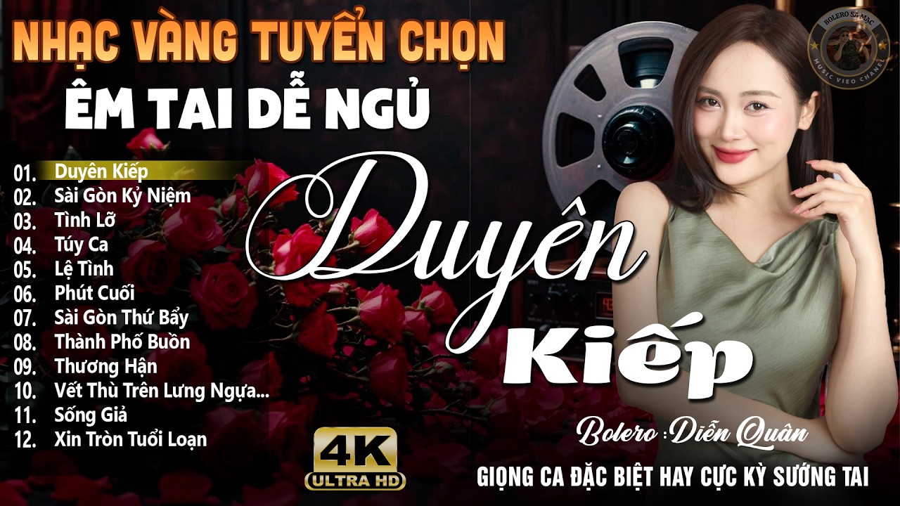Duyên Kiếp ➤ Lk Nhạc Vàng Xưa DIỄN QUÂN Cực Êm Tai | Ca Nhạc Trữ Tình Bolero Hay Nhất Hiện Nay