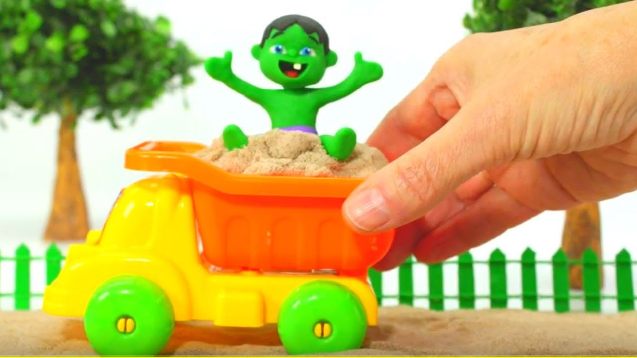 superhero movies for kids BABY HULK MAKES SAND FIGURES ❤ Frozen Elsa & Superhero Cartoons For Kids & Stop Motion