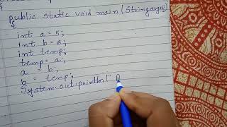 Java program to swap two numbers using third variable.Basic program.
