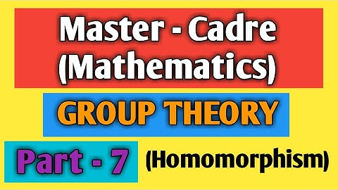 Homomorphism and isomorphism theorems for master cadre maths