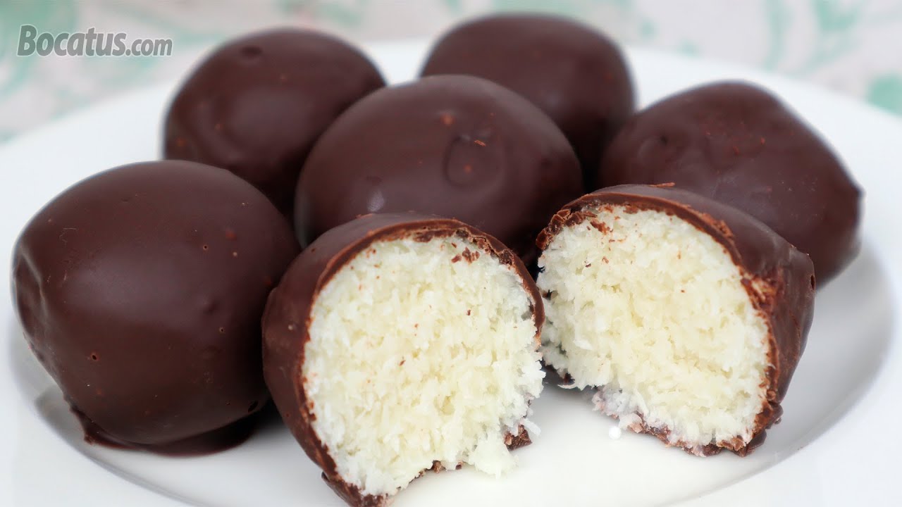 Bolitas de Coco y Chocolate (solo 3 ingredientes) YouTube