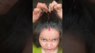 Small ZigZag Hair Partition tutorial 😍 😍 #hairstyle #zigzag #zigzagtutorial #hairtutorial #shorts