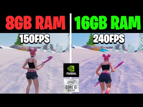 8GB RAM VS 16GB RAM Fortnite Chapter 4 L 1080p *GTX1650*