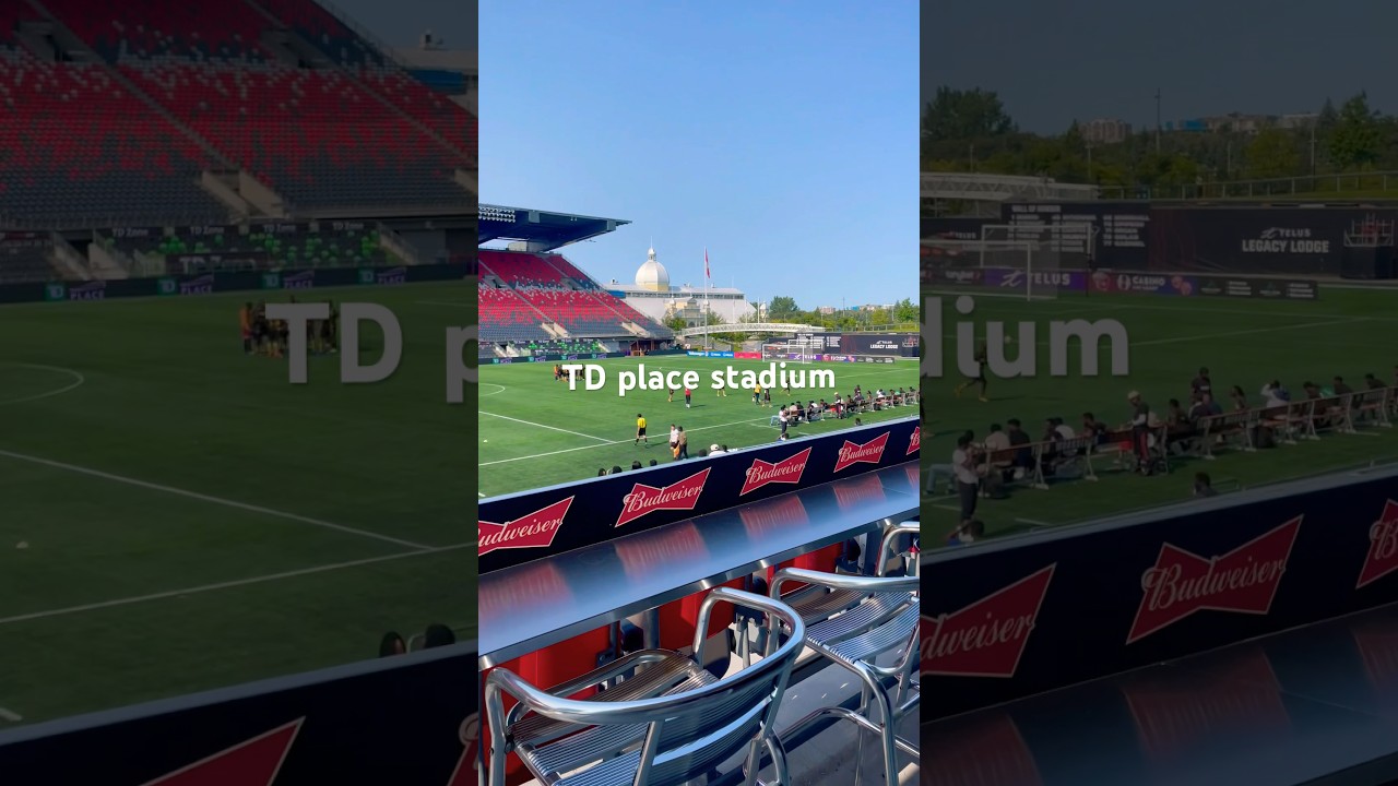 Before the football match at TD place stadium Ottawa.