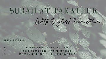102. Surah At Takathur | Full with English Translation |  سورة التكاثر #quran