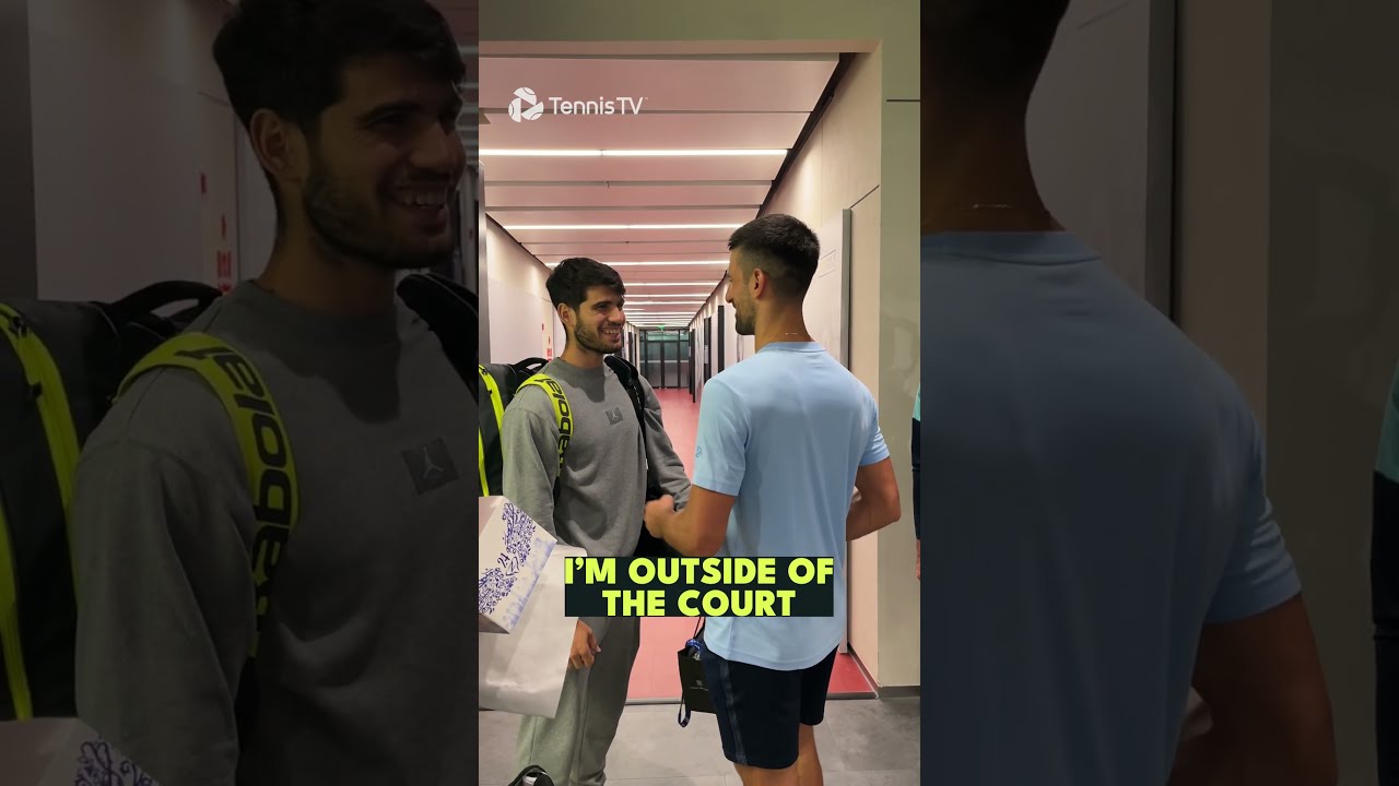 Legendary Meet Up Carlos Alcaraz Novak Djokovic Cross Paths In Shanghai 