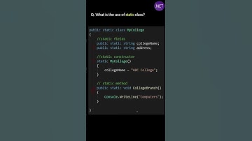 What is the use of static class ?