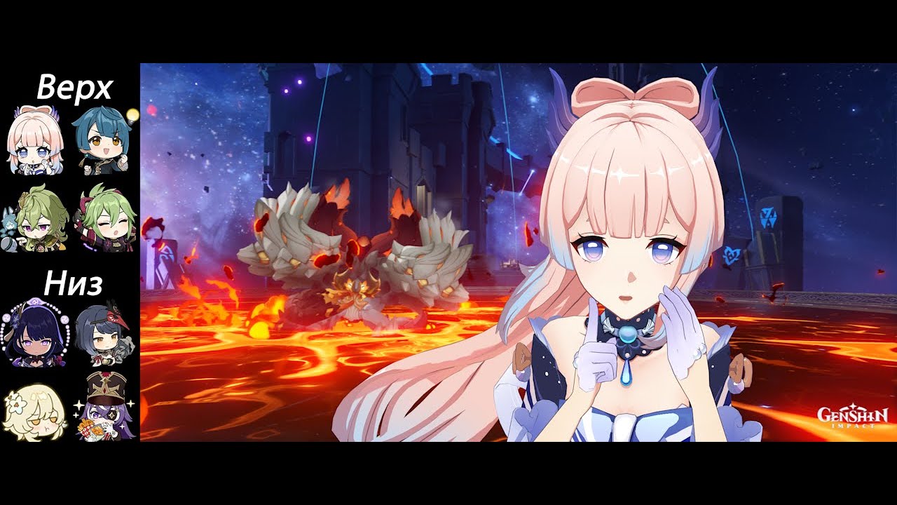 Spiral abyss 5.5, Кокоми с Архонтом Вегетации и C3R1 Райдэн(Перегрузка,Пиро ГГ)