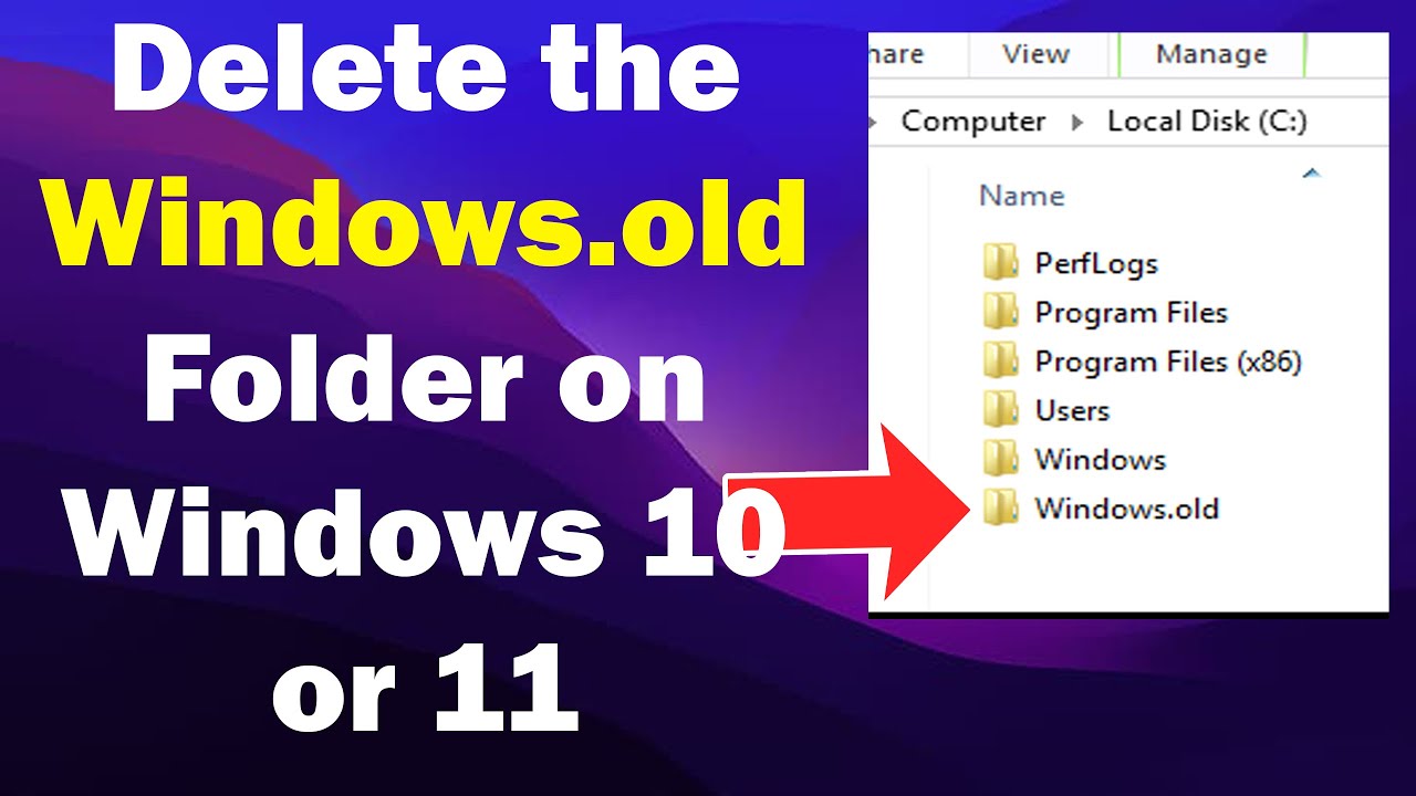 how to Delete the Windows.old Folder on Windows 10 or 11