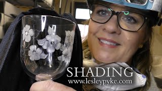 Glass engraving tutorial for beginners with a drill -  SHADING flowers and leaves