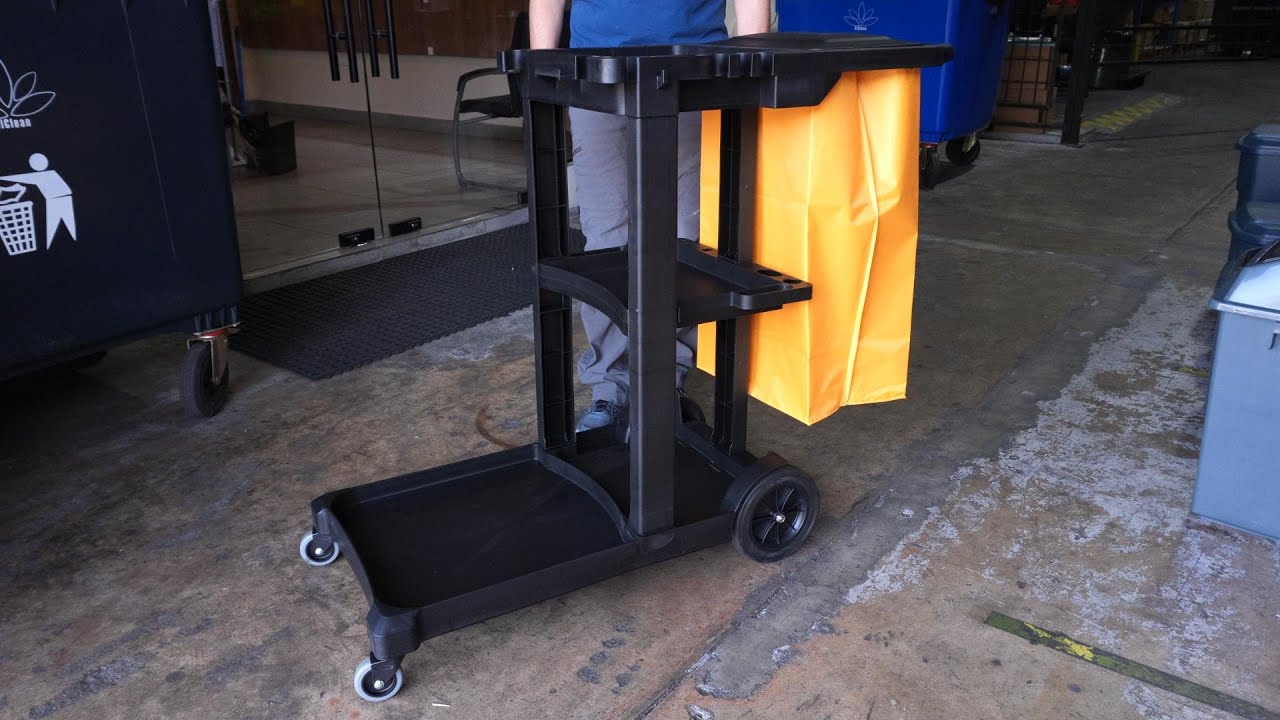 Carro De Limpieza Hotelero "SiClean" Color Negro - Montemar E Hijos Panamá