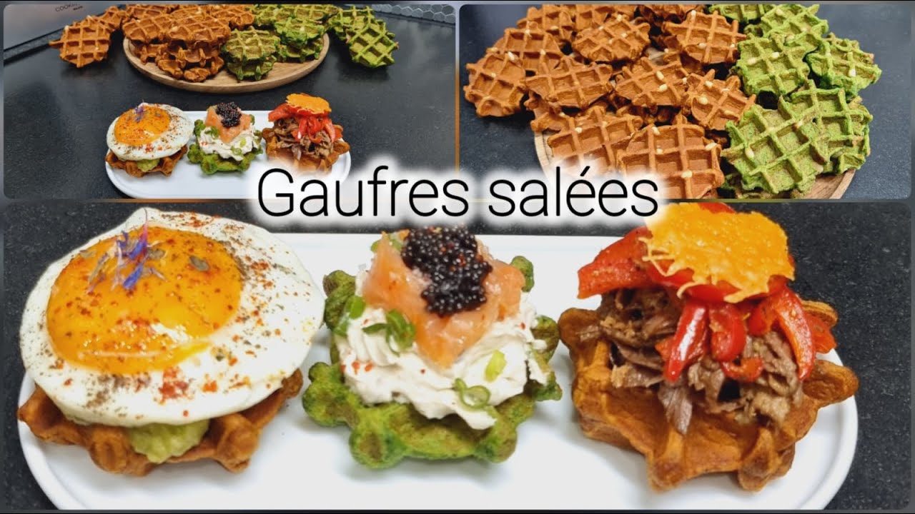 Gaufres salées à la farine de pois chiches ou à la farine de châtaignes