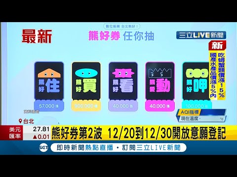 #三立最新 沒跟到首波的看過來！台北"熊好券"第2波1220~1230開放意願登記 將採"5擇2"方式！│【LIVE大現場】20211216│三立新聞台