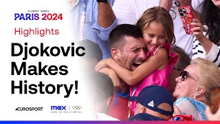 Thumbnail for EMOTIONAL Novak Djokovic collapses after beating Carlos Alcaraz for Olympic gold 🐐 #Paris2024