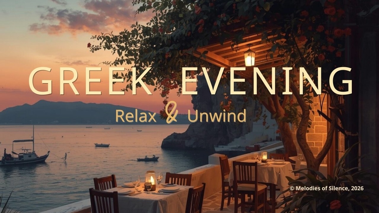 Greek Seaside Taverna Ambience 🌊 Evening Café by the Sea (Live)