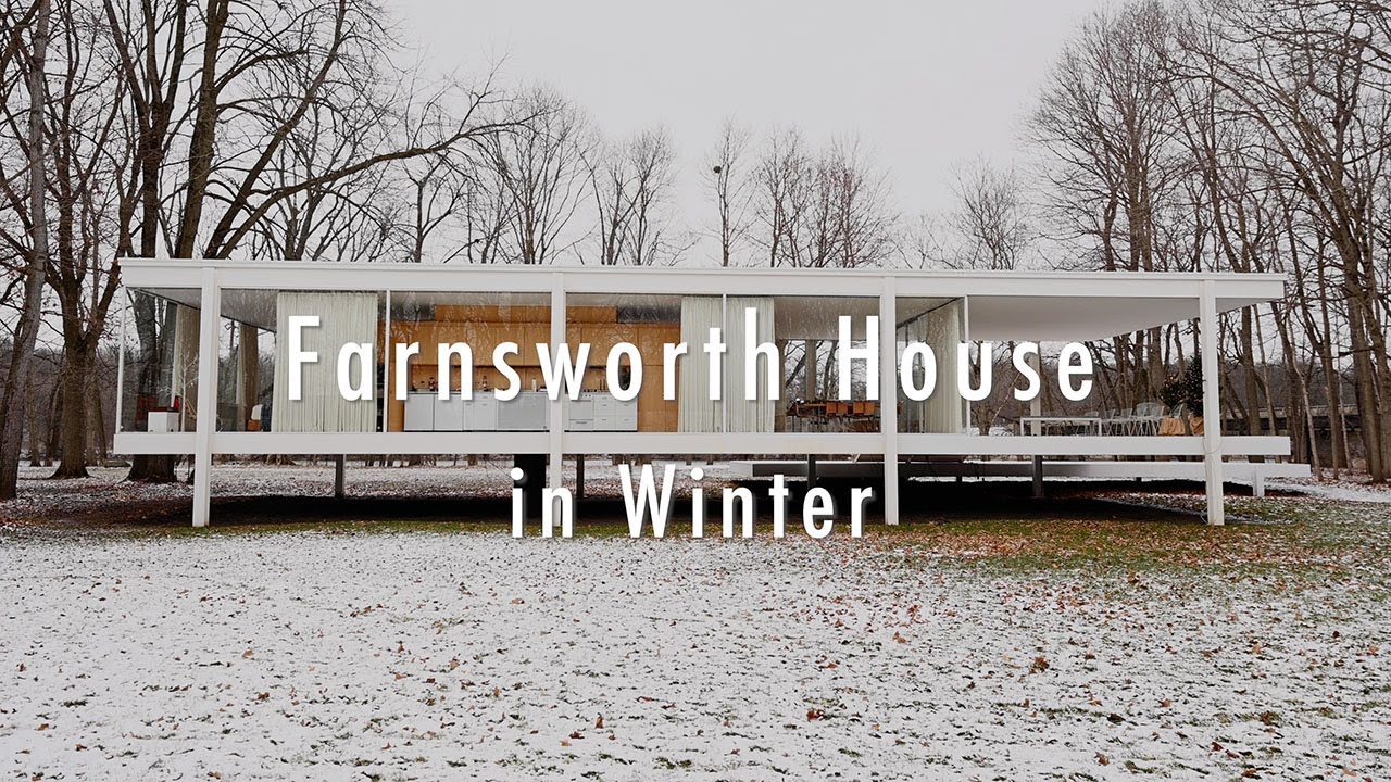 Farnsworth House Walkthrough Tour in Winter YouTube