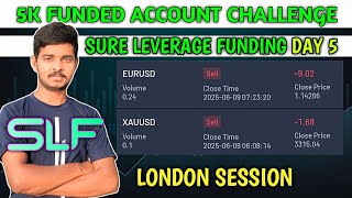🚀🤑 SURE LEVERAGE FUNDED CHALLENGE DAY 5 - $10.70 LOSS | FOREX TRADING#forex #xauusd