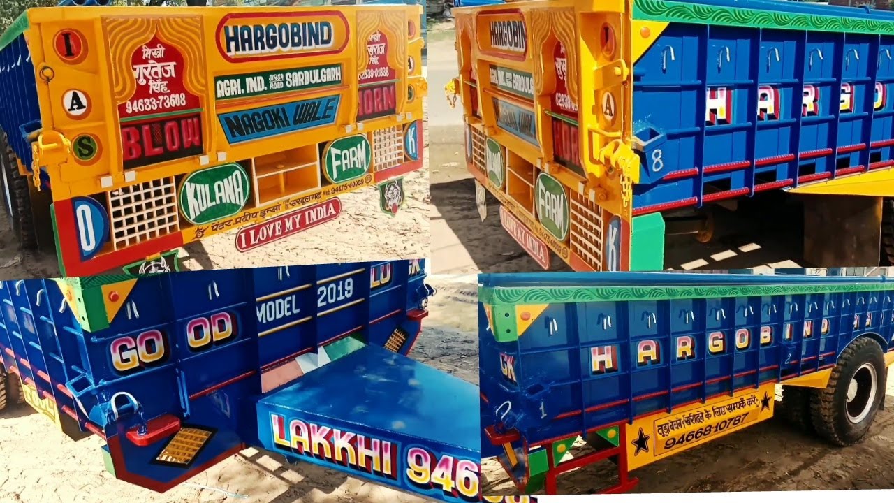 Tracter trolley// Blue colour Stylish Trolley Paint new by Painter