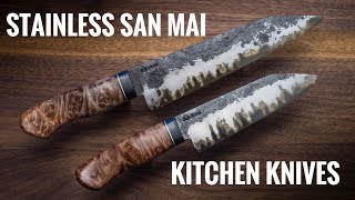 Forging a Pair of Stainless San-Mai Kitchen knives (Bladesmithing)