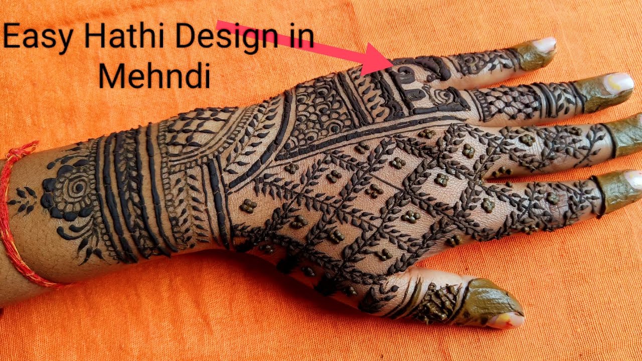 Easy Hathi Design in Mehndi with New flower design 🏵️🌼 Gunjana's