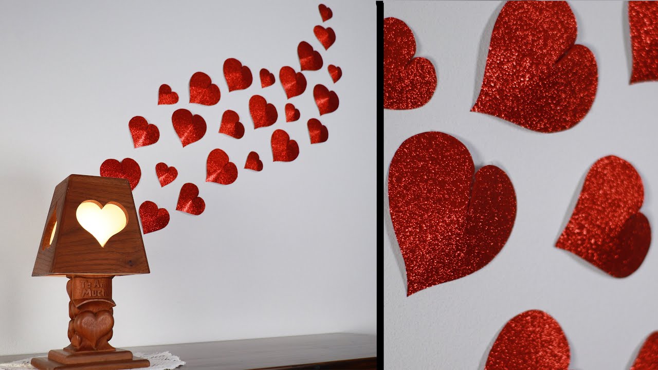 DECORACION DE PAREDES y corazones de papel/ wall decoration - Wall Decor  Art - decorar cuarto 