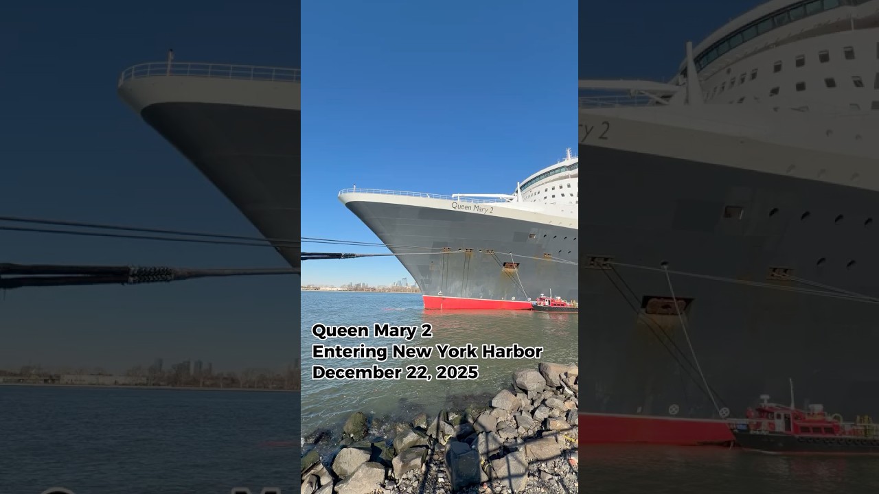 Queen Mary 2 (Cunard Line) Entering New York Harbor -  #cunard #cruiseship #cruise #travel