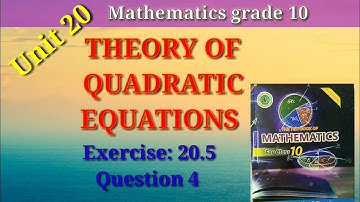 Exercise 20.5 Question 4 | class 10 maths Sindh board | Quadratic Equations @eduworld360