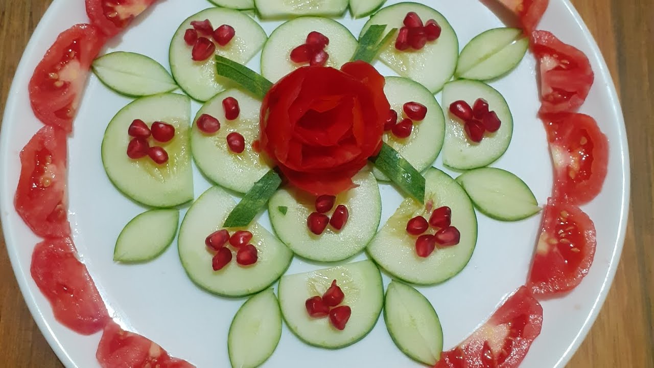Super salad decoration ideaEasy& beautiful salad decorationTomato