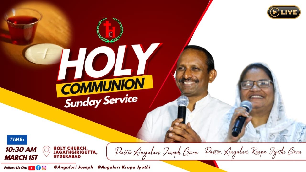 🛑HOLY COMMUNION🛑|| 01-03-2026  || HOLY CHURCH , Jagathgirigutta | Live Service |