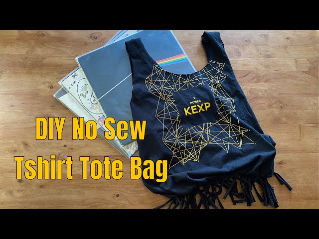 No Sew T Shirt Grocery Bag