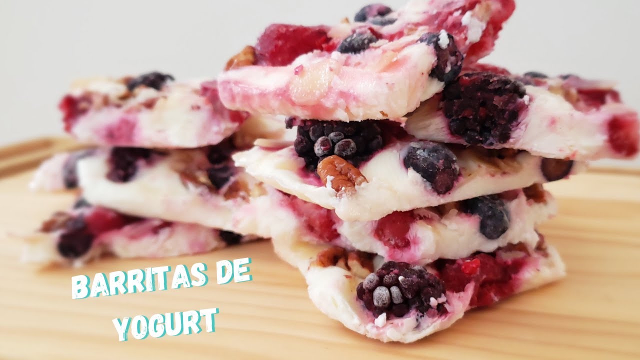 Barritas de yogurt griego, snack saludable y delicioso. saludable 