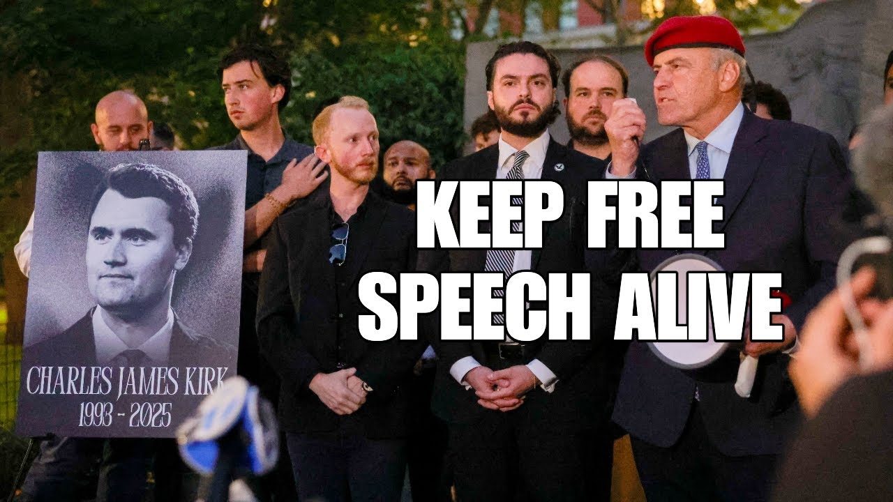Vigil for Charlie Kirk, KEEP FREE SPEECH ALIVE - YouTube