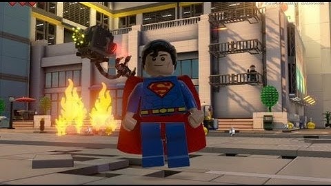 The LEGO Movie Videogame Walkthrough Part 17 - Bricksburg Under Attack (Superman & Green Lantern)