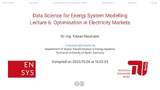 Data Science for Energy System Modelling - Lecture 6: Optimisation Wealth