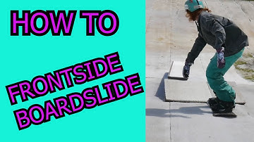 FRONTSIDE BOARDSLIDE TRICK TIP // EASY SNOWBOARD RAIL/BOX TRICKS