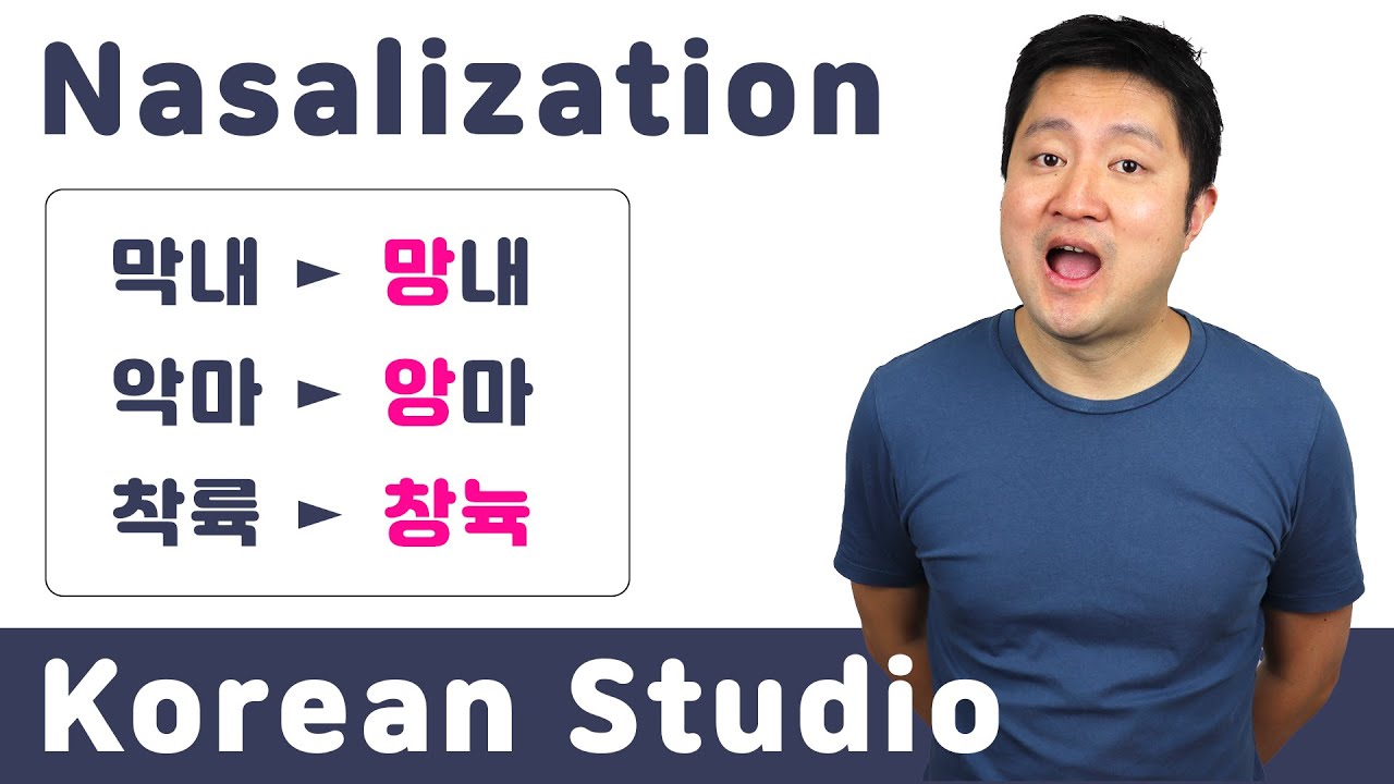 Korean Pronunciation - ㄱ, ㄲ, ㅋ 받침 changing to ㅇ sound. - YouTube