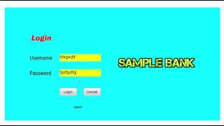 Banking Management System step by step part 2 login form