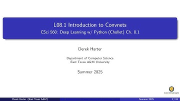 L08.1: Introduction to Convnets