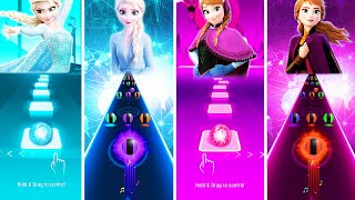 Frozen Elsa Vs Anna But In Tiles Hop EDM Rush And Dancing Road! Let It Go, Into The Unknown!