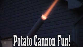 Potato Cannon at Night! | Summer Fun!