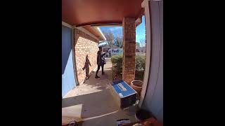 Delivery Throws Package on a Porch