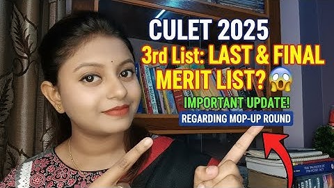 📌CULET 2025: Is the 3rd Phase the Final Merit List?😱 | 1st Sem Classes Starting This November.