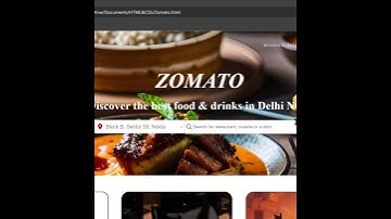 Zomato Clone with HTMl CSS and JavaScript #zomato #coding #Htmlcss