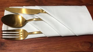 Napkin Folding for spoon and fork (Melipat Serbet untuk garpu dan sendok)