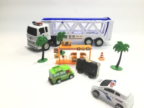 ô tô đồ chơi - ô tô cảnh sát giải cứu xe gặp tai nạn - ô tô đổ xăng - car toy @KidsmileTV