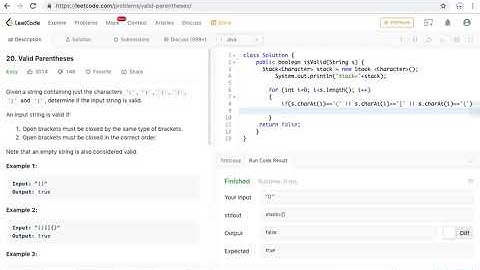 LeetCode 20.Valid Parentheses Java